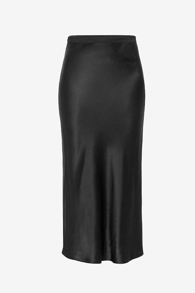 Anine Bing Black Bar Silk Midi Skirt size: XS