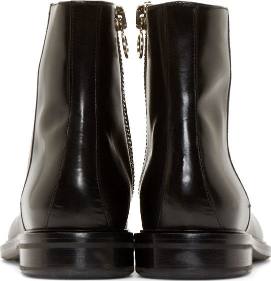 black zipper boots mens