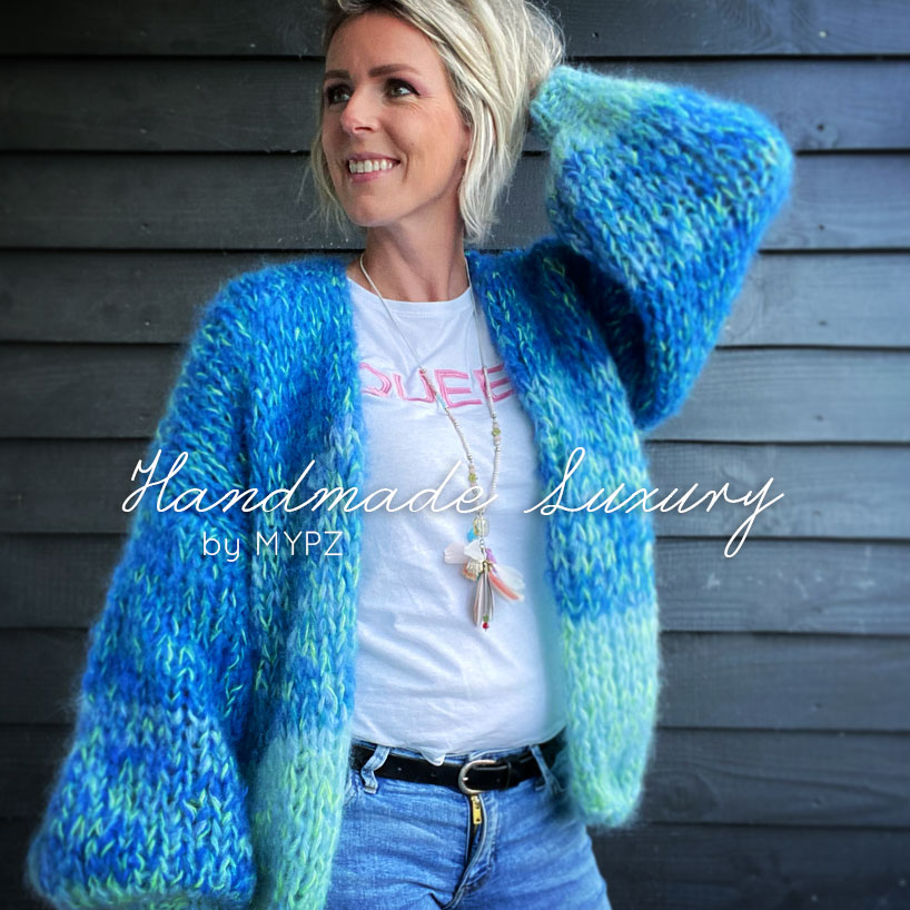 MYPZ Chunky Mohair Cardigan Ocean – MYPZ Handmade Luxury