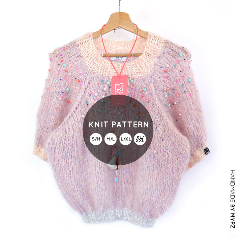 Knit pattern – MYPZ light top-down sweater Diamonds and Pearls