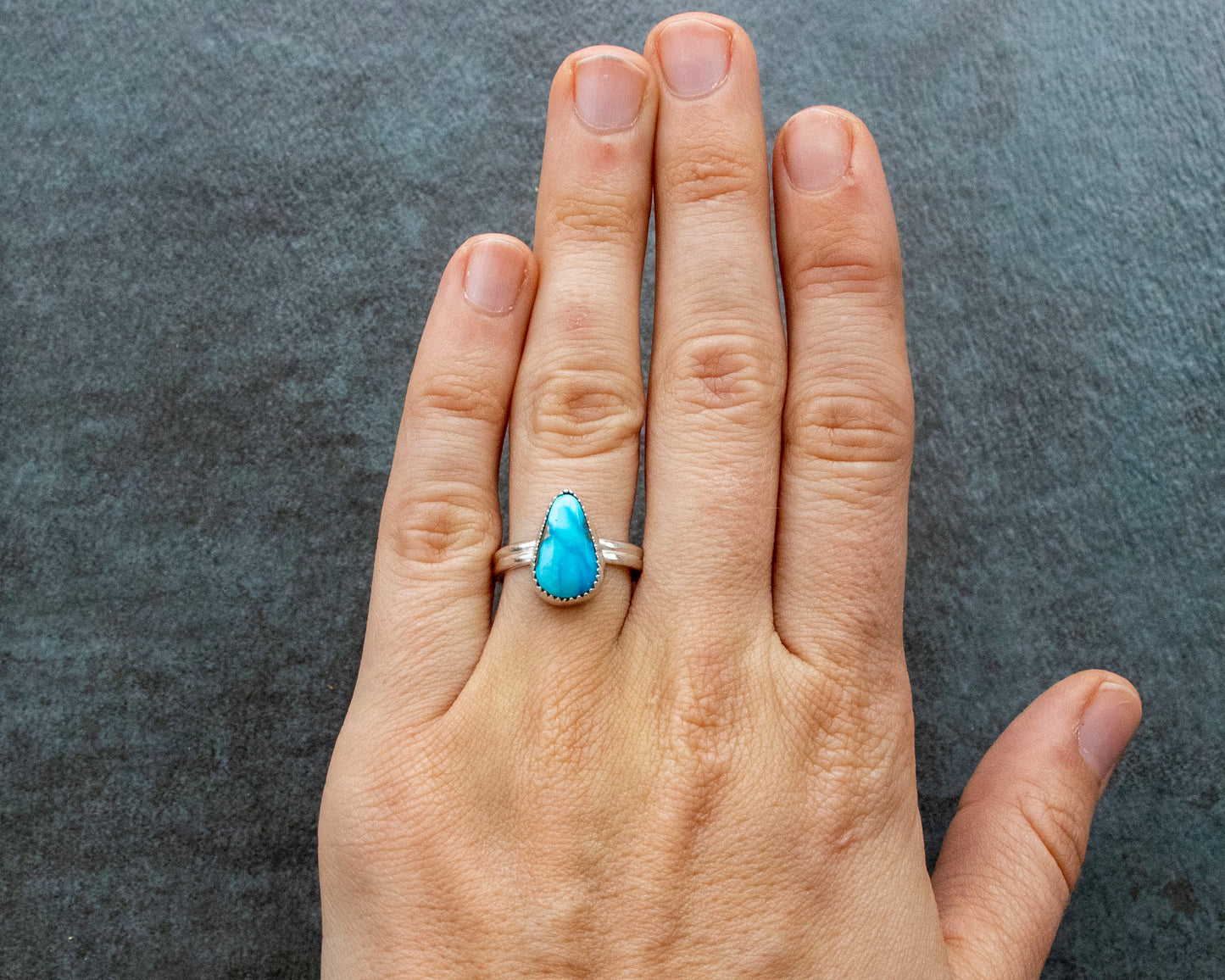 Sonoran Rose Turquoise Ring Size 8.5