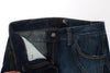 Blue cotton stretch low waist jeans