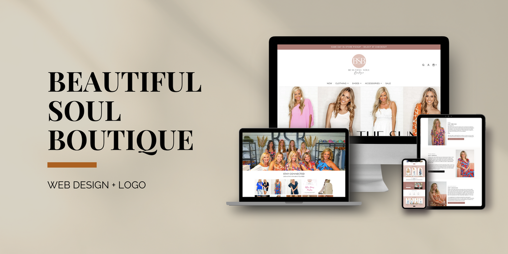 Beautiful Soul Boutique web design by Tailored Domain