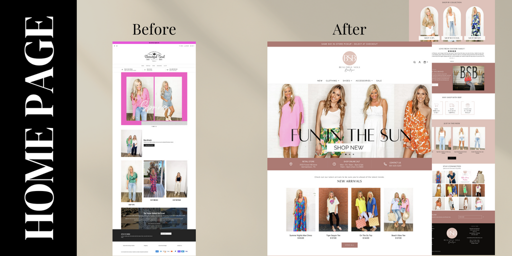 Beautiful Soul Boutique web design by Tailored Domain