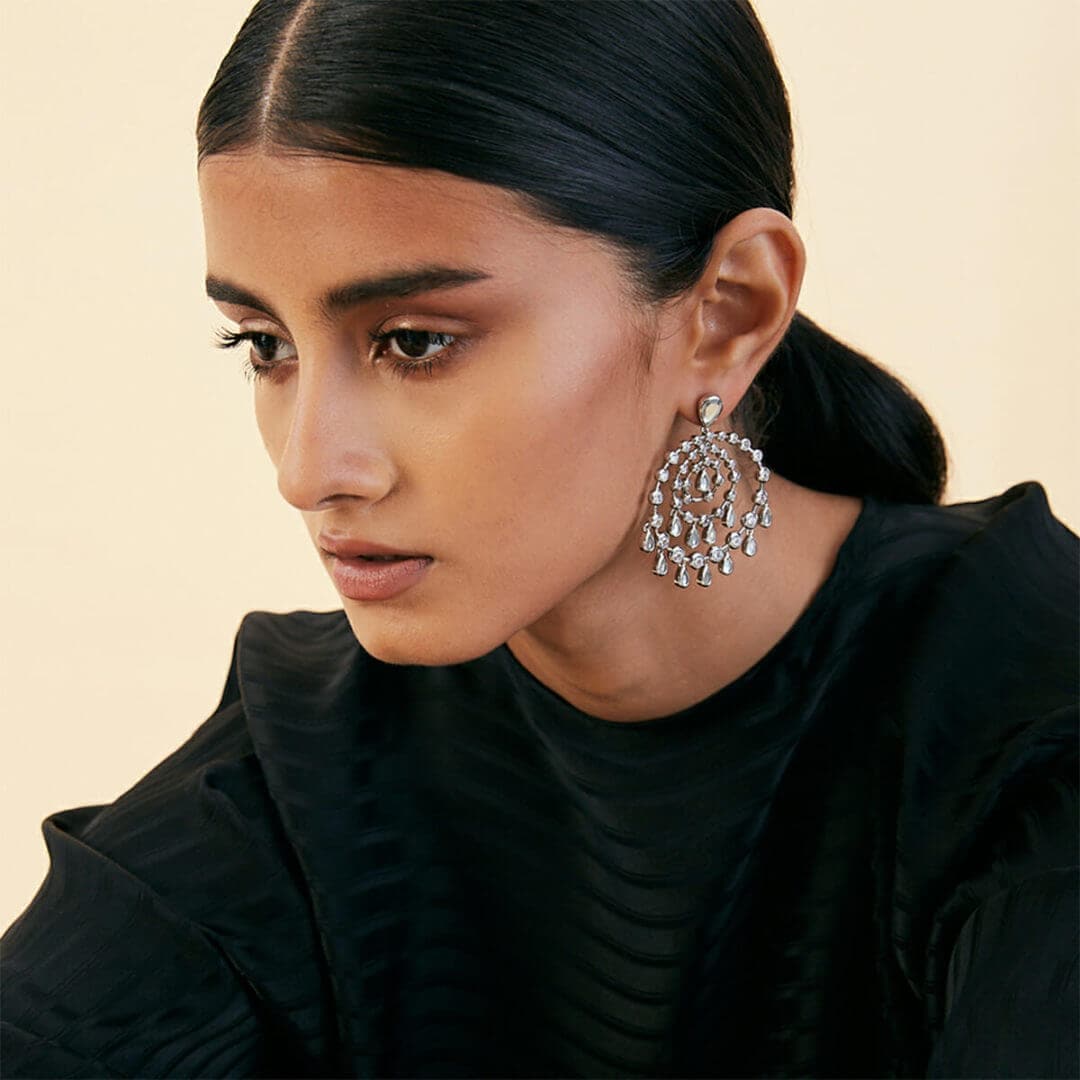 Pyramid Mirror Allure Earring - Isharya | Modern Indian Jewelry