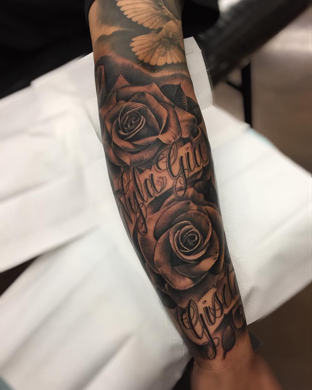 HON Tattoo Studio  Positive mind Positive vibes Positive life  Triple  rose w names half sleeve done by kristianhontattoo  Tag a friend whos  looking to work on a sleeve   Facebook