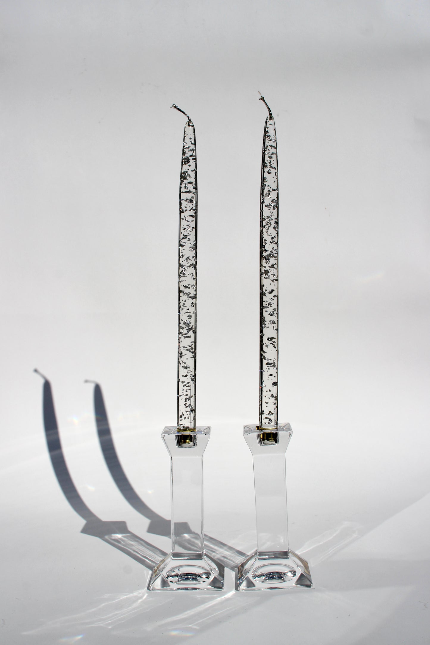 crystal candlestick holder set