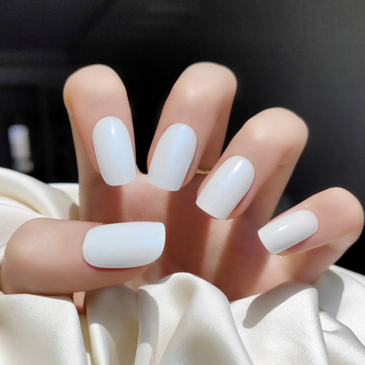 August Nails QUINNAS PEARL WHITE Semi-Cured Gel Nail Wraps, Semi Cured Gel Nail Strips【BUY ANY 2 NAIL KITS GET FREE UV LAMP】- NG200003