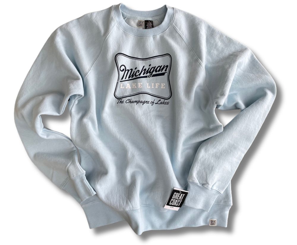 Picture of 2219 Crewneck 9oz- Coastal Blue- Michigan Lake Life