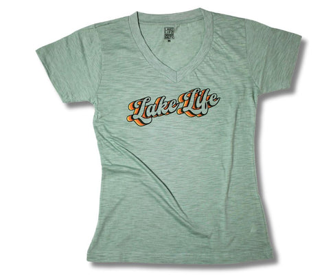 Picture of 882 Womens Vneck T- Great Green- Lake