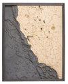Picture of California Coast 3-D Nautical Wood Chart, Large, 24.5" x 31" (M.A.P. $332)