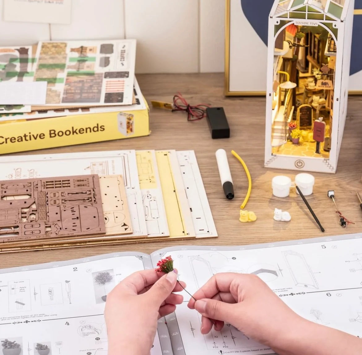 Amharb SunShine Town Miniature Book Nook Craft Kit