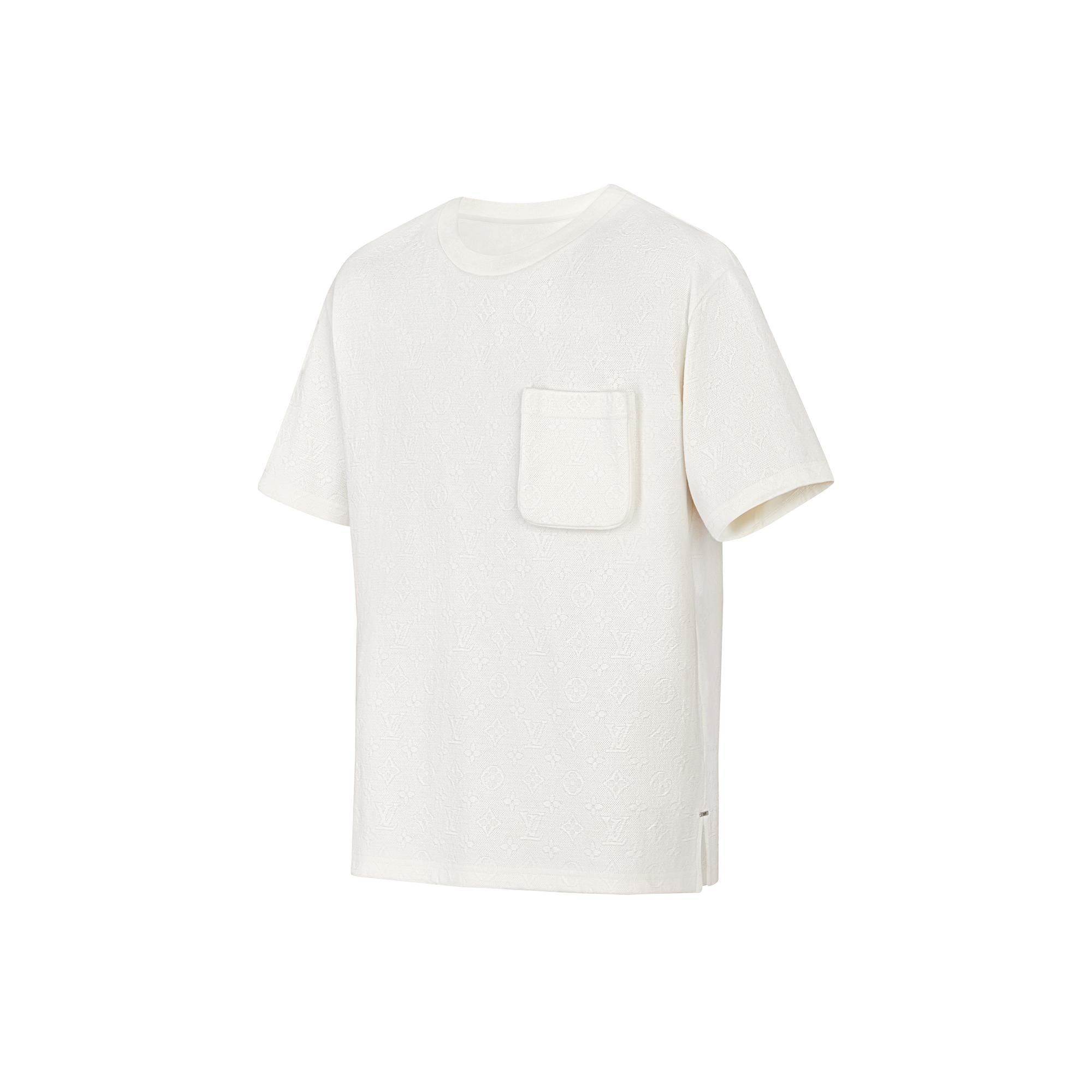Louis Vuitton Men039s White Cotton Allover Printed Logo TShirt size L   eBay