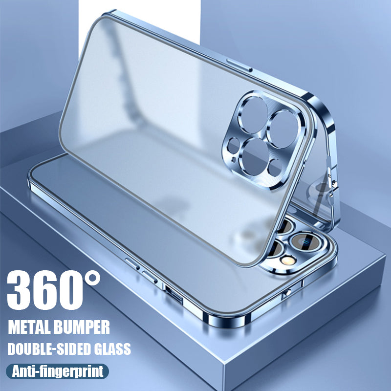 Luxury Aluminum Metal Double-sided Matte Transparent Case Full 360° full protection - sky case