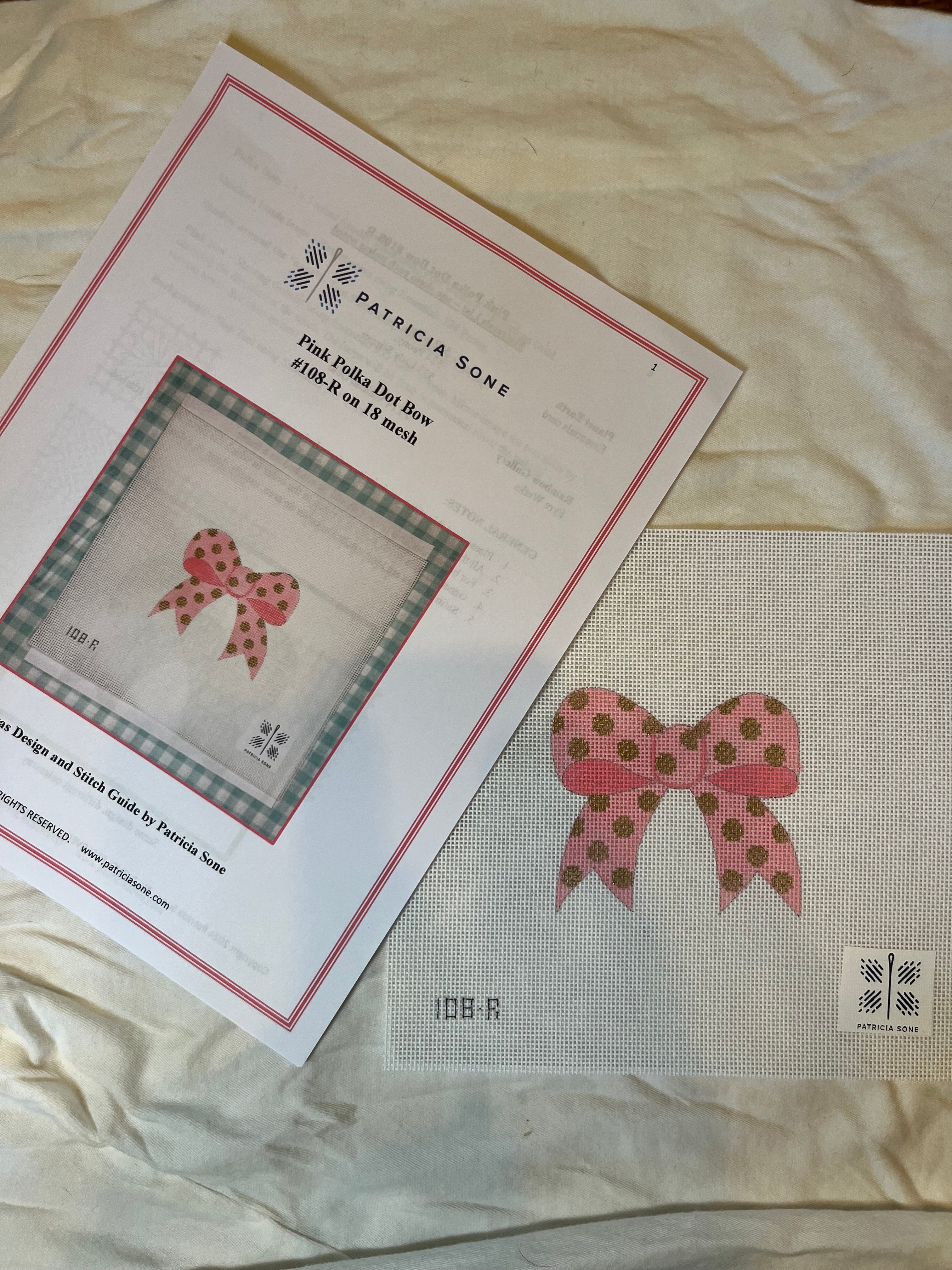 108-R Pink Polka Dot Bow