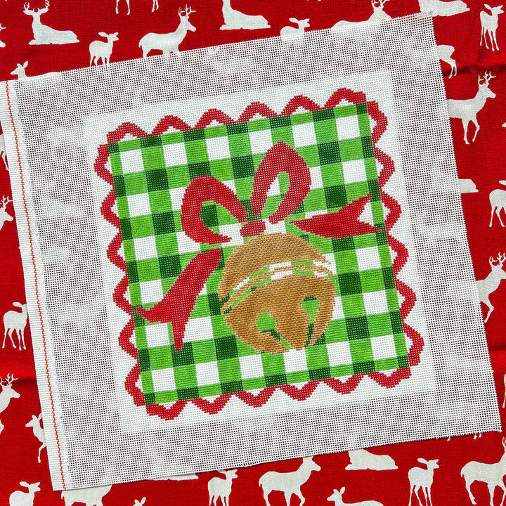 Jingle Bell on Green Gingham KICH-51