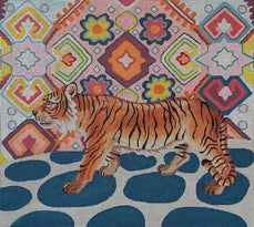 Colors of praise - wool and the floss - grosse point michigan - needlepoint canvas tiger