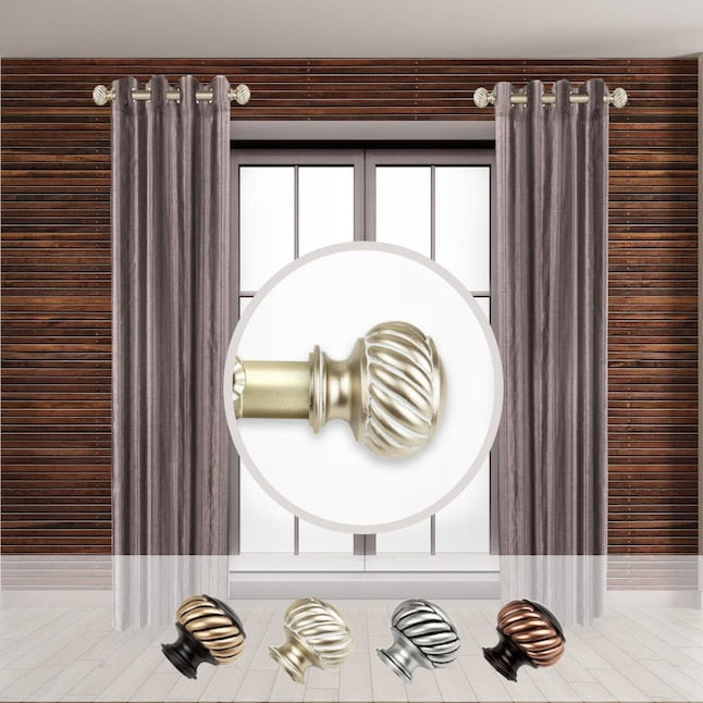 Hart & Harlow 1-in Lattice 2-Pack 12-in To 20-in Light Gold Steel Side Curtain Rod LRC7_C1IXX95