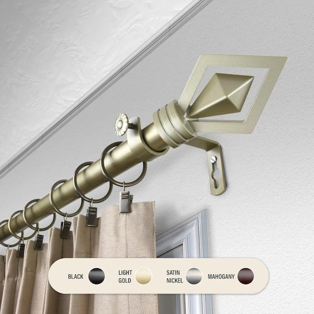 Hart &amp; Harlow 1-in Liliana 28-in To 48-in Light Gold Steel Single Curtain Rod HON4_M4IWY20