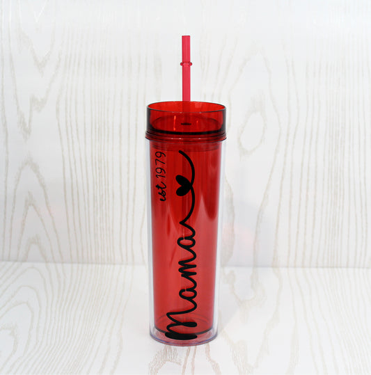 Girl Mom Tumbler, New Mom Gift, Girl Mama Travel Tumbler with Straw, G -  LGH Designs Corp