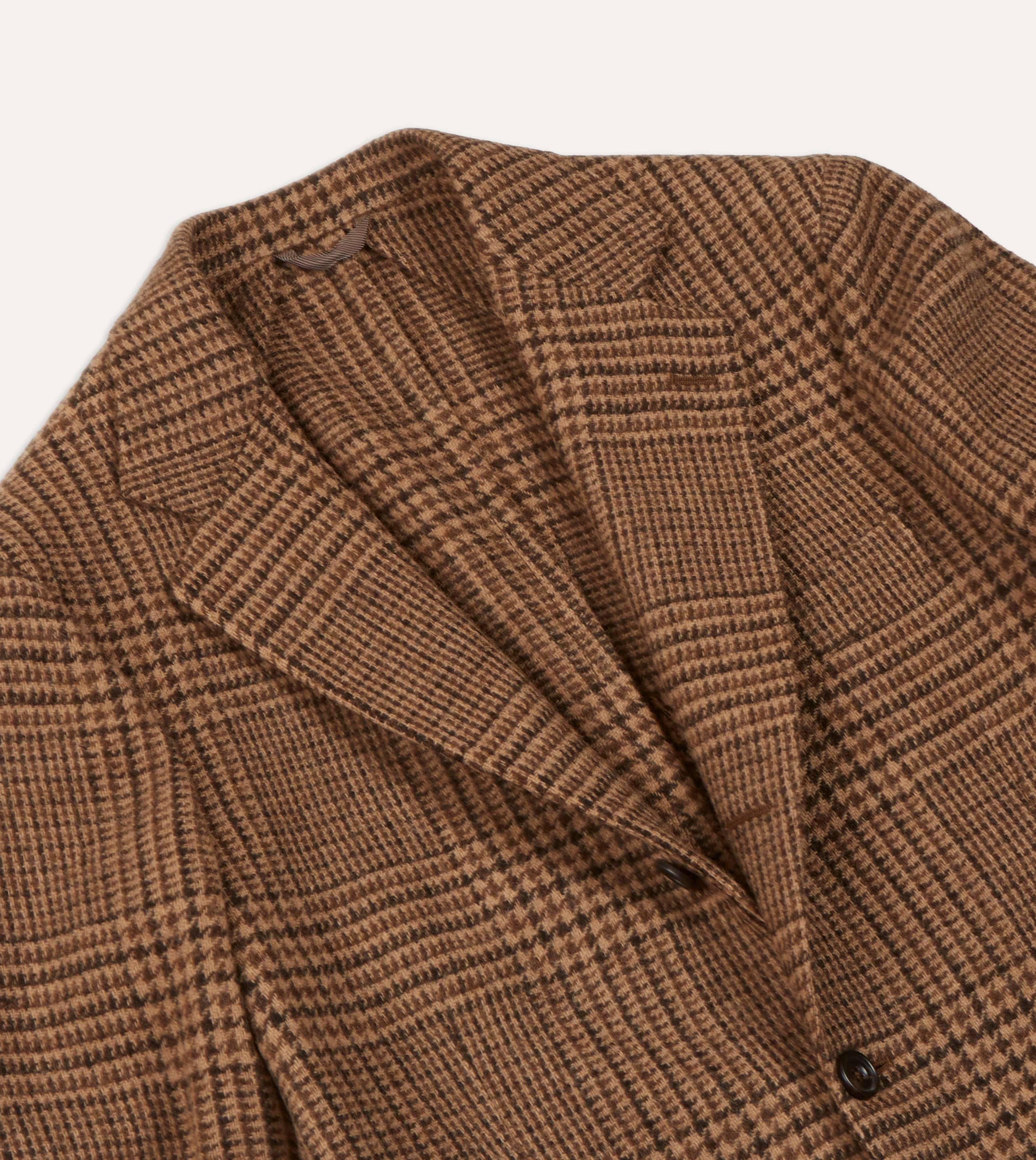 Mid Brown Prince of Wales Check Tweed Blazer