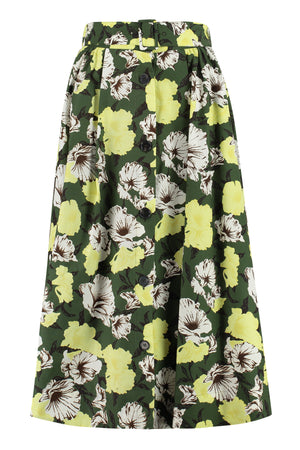 Printed cotton skirt-0