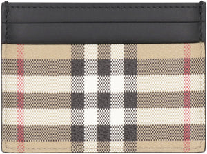 Checked motif card holder-1