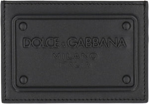Logo detail leather card holder-1
