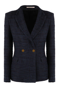 Cotton blend double-breasted blazer