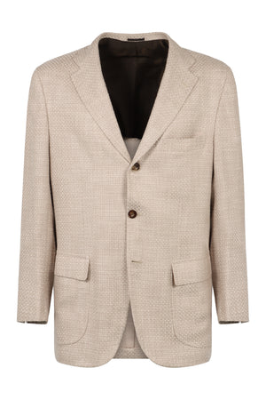 Wool blend single-breast jacket-0
