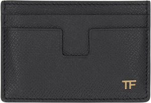 Logo detail leather card holder-1