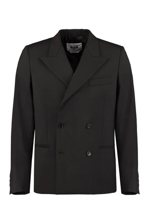 Double-breasted virgin wool jacket-0