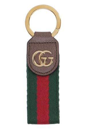 Ophidia Gucci Web and leather keyring-1