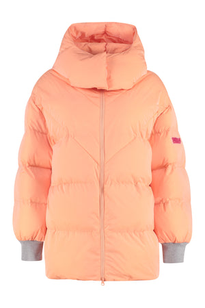 Belted full zip down jacket-0