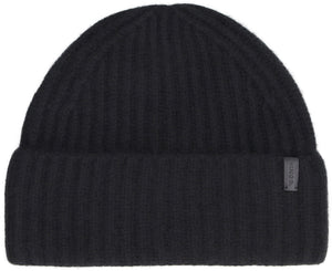 Ribbed knit wool beanie hat-1