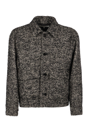 Wool blend tweed jacket-0