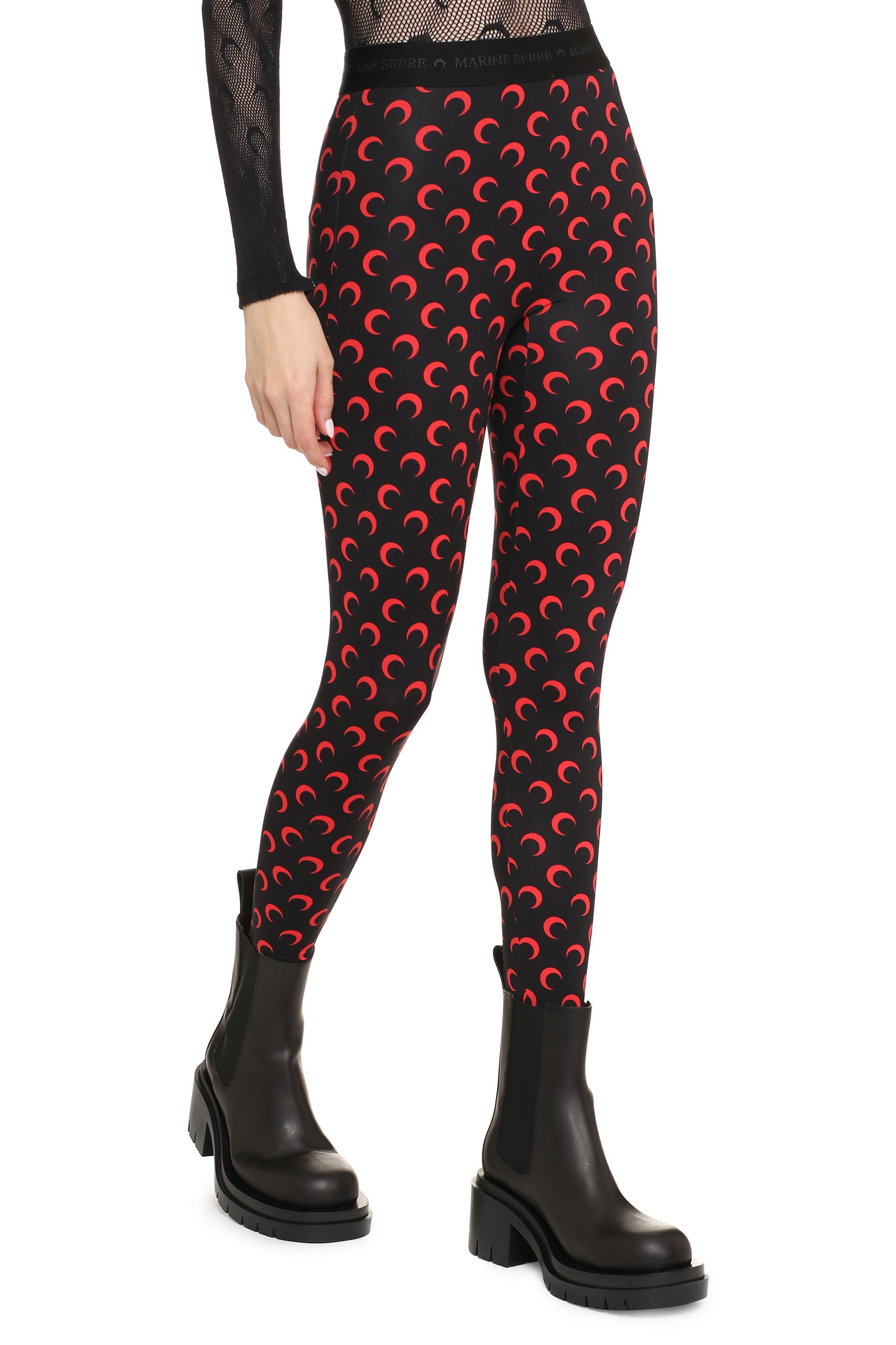 Marine Serre - Printed leggings black - The Corner