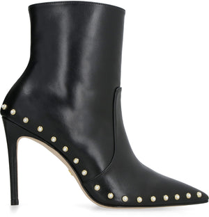 Stuart leather pointy-toe ankle boots-1