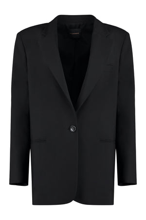 Wool blend blazer-0