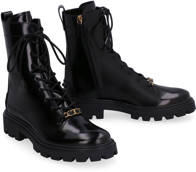Tod's - Leather combat boots black - The Corner