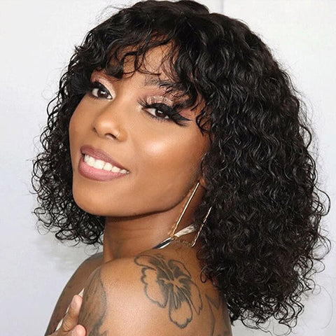 Easy Curly short Wig With Bangs