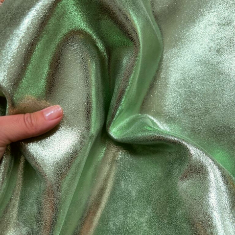 cuir vert d'eau métallisé manegane