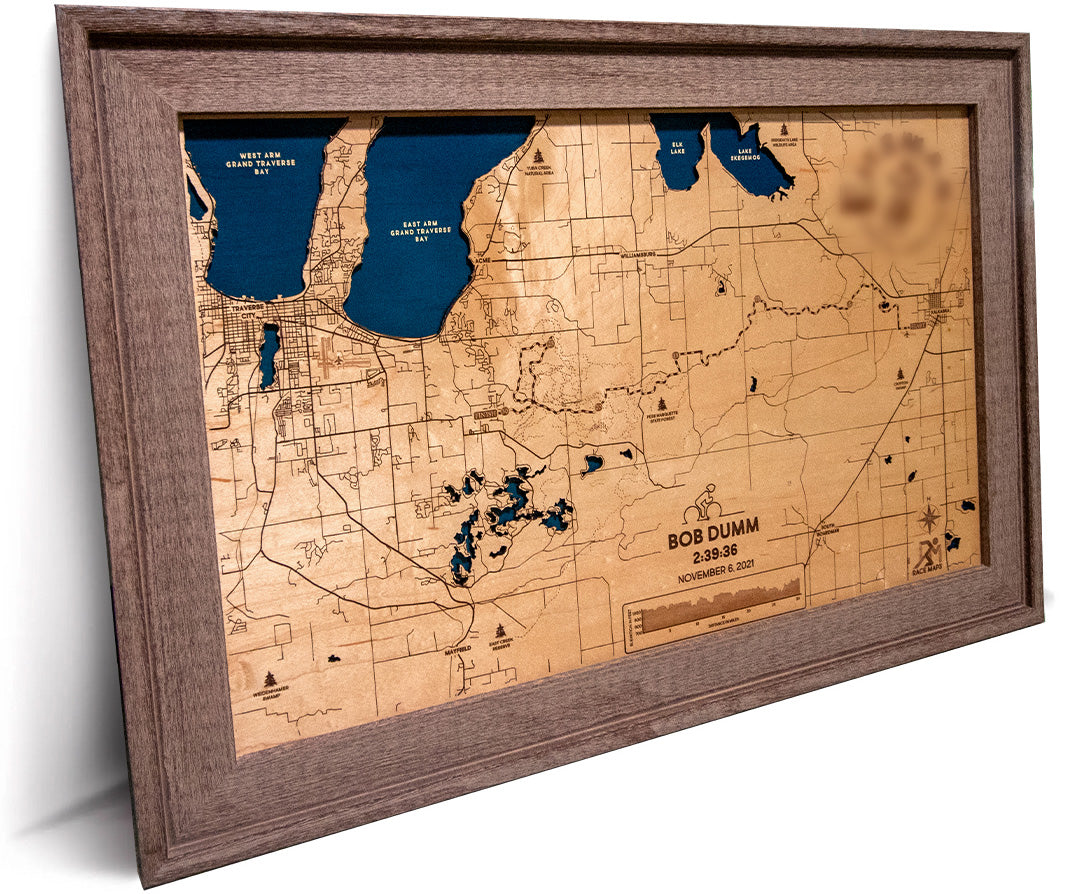 Laser Engraved Wooden Map