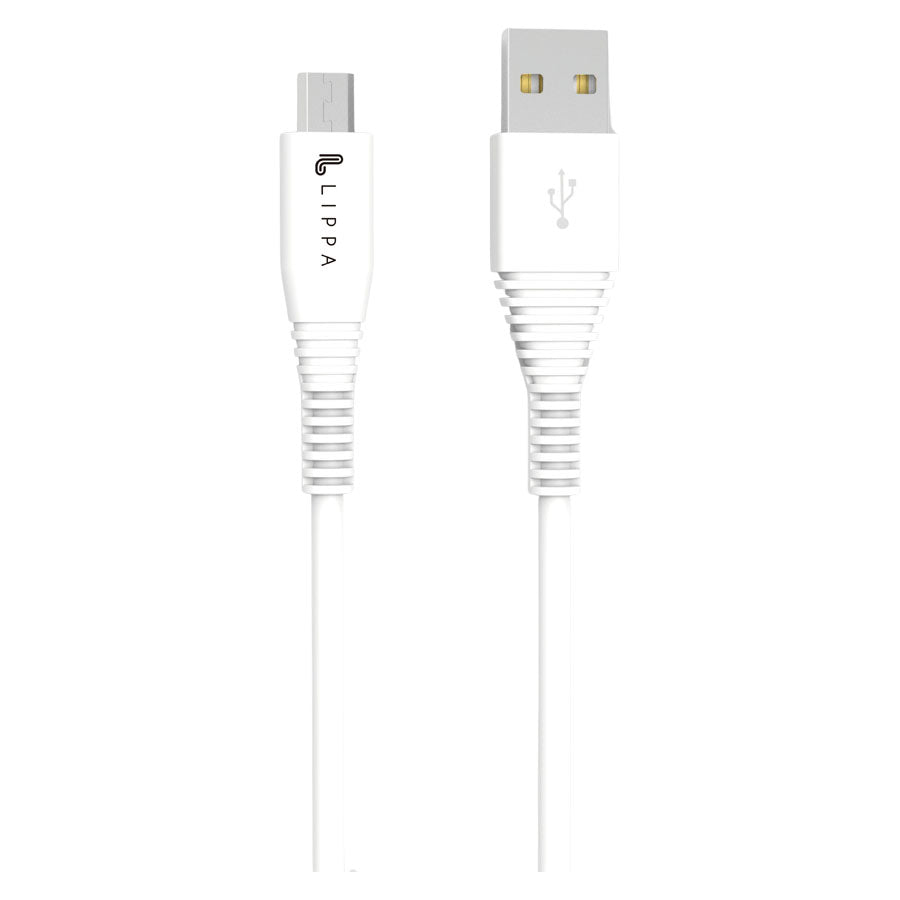 Se Lippa USB-A til Mikro USB kabel 1m, Hvid hos Lippa.dk