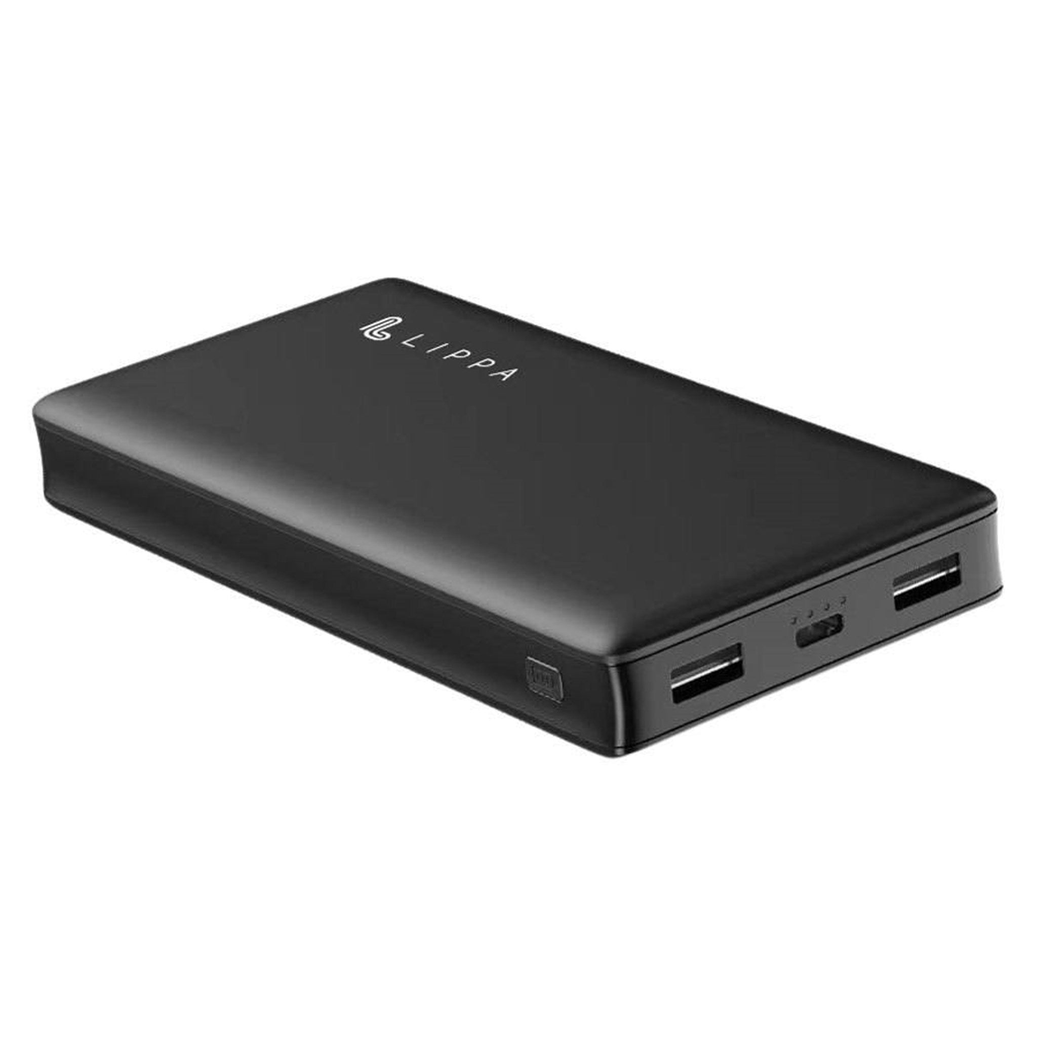 Billede af Lippa 20.000 mAh powerbank 18W USB-C PD og 2 x QC USB-A output, Sort