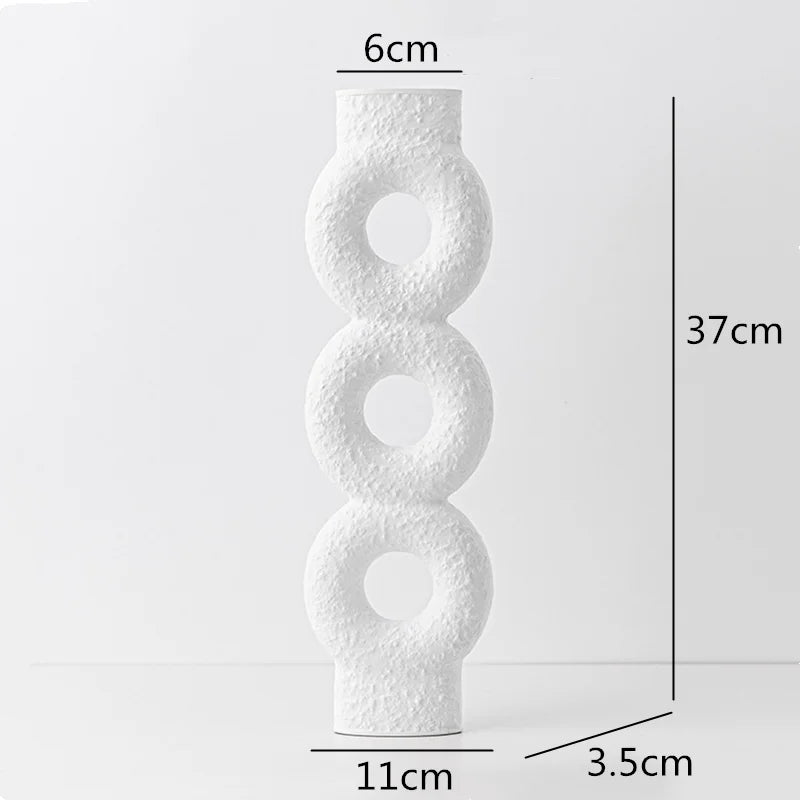 Abstract Ceramic Circle Vase - Modern Home Decor - Product view 12