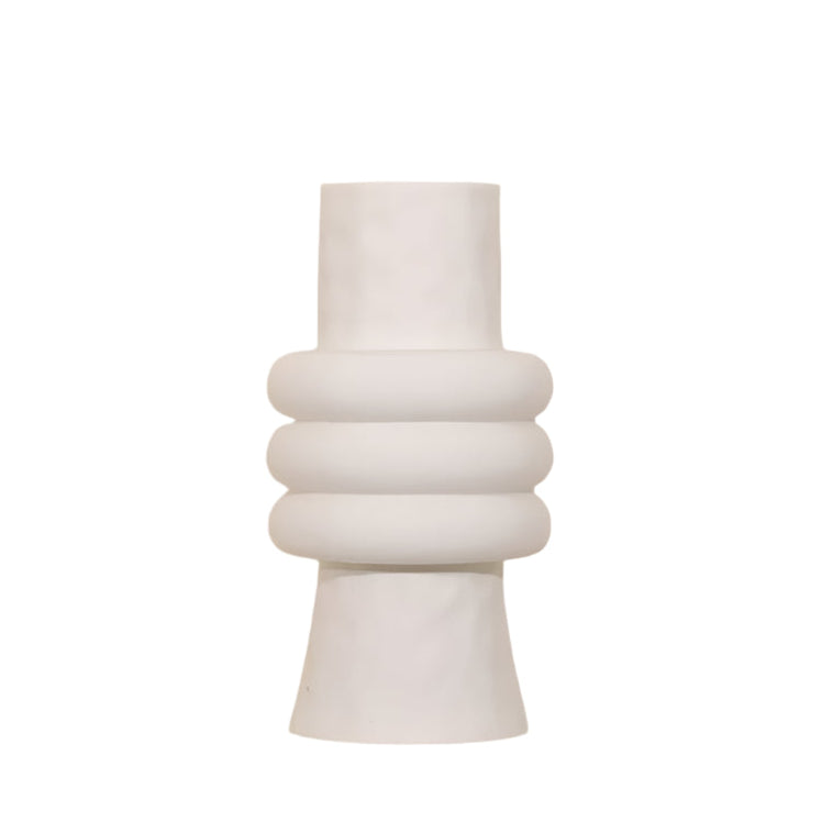 Nordic Elegance: White Ceramic Vase Flowers/Plants, Home Decor