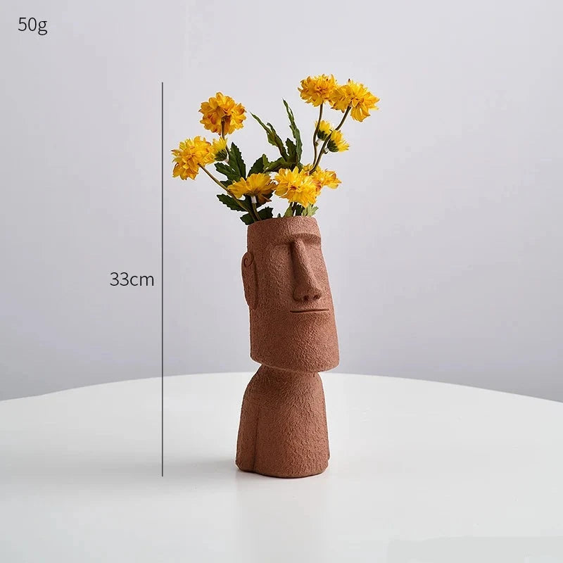 Abstract Ceramic Face Vase for Home Decor - Product view 7