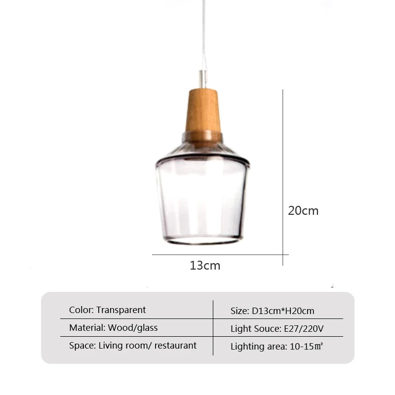 Modern Wood Hanging Lamp for Loft and Industrial Decor - Product view 4