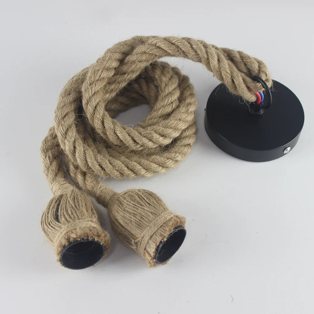 Vintage Hemp Rope Pendant Light - Product view 5